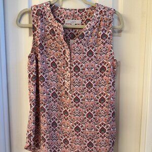 Loft Floral sleeveless blouse, women, size S